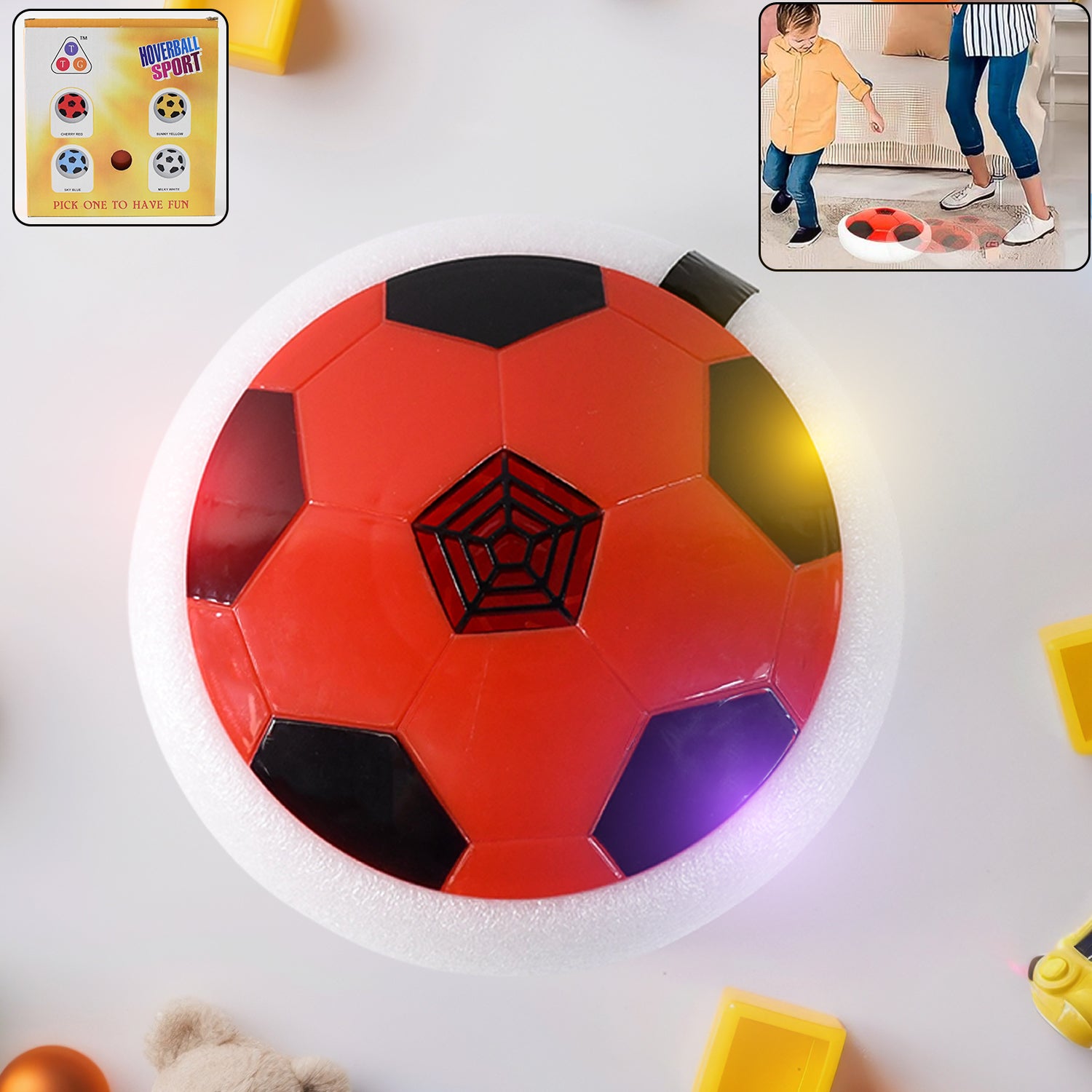 01_6d6effe0-9e7b-4263-8fa8-1468e0ca4edf.jpg Rehbarlane TTG Hover Soccer Ball Toy with Foam Bumper - Image 1