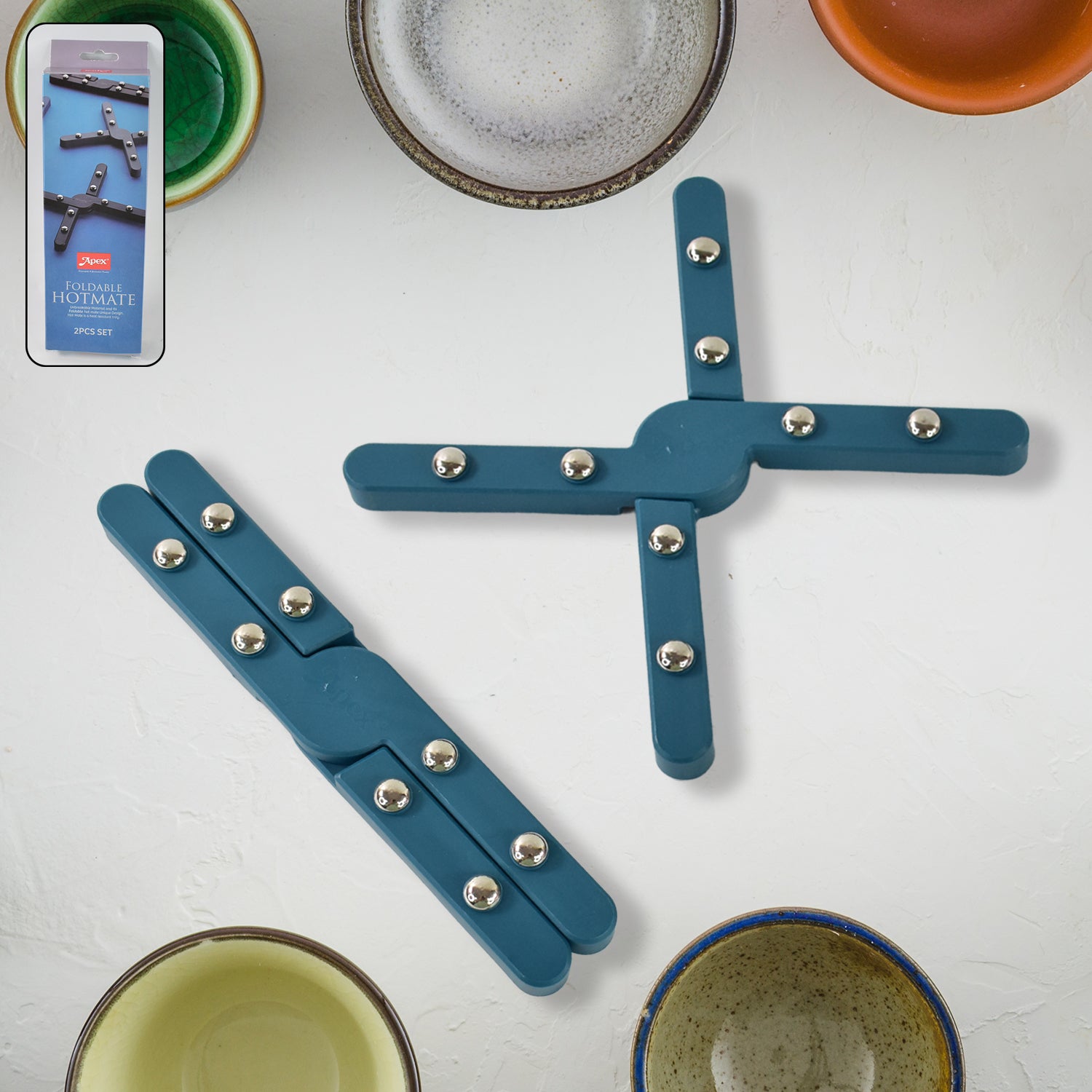 01_78360ac4-0fc0-40b4-a23b-7bc06ee2e72e.jpg Rehbarlane Apex Foldable Hot mate Set ?? 2 Pcs, Folding Pan Stand for Hot Pots - Image 1