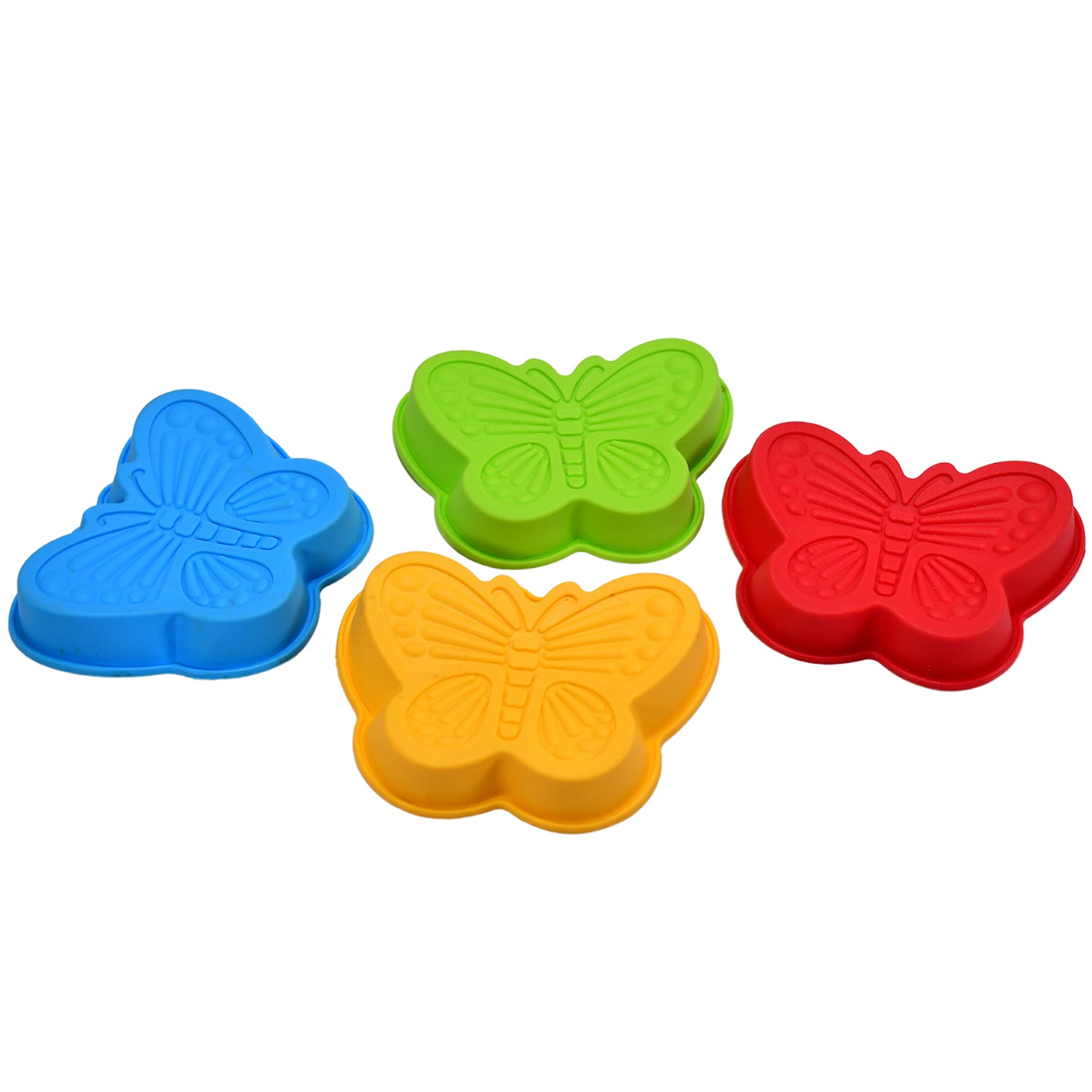 03_099e75f1-ca12-4056-8ee1-65927234564f.jpg Rehbarlane Butterfly Shape Cake Cup Liners I Silicone Baking Cups I Muffin Cupcake Cases I Microwave or Oven Tray Safe I Molds for Handmade Soap, Biscuit, Chocolate, Muffins, Jelly Pack of 4 - Image 1