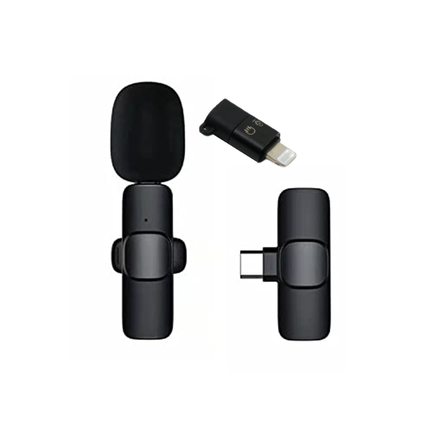 03_ca54a849-0c14-4a76-b377-f82b632f837b.jpg Rehbarlane Intelligent Noise Cancelling Live Streaming Clip on Microphone for Type-C for iPhone with Charging Mini Wireless Lapel Collar Microphone - Image 1
