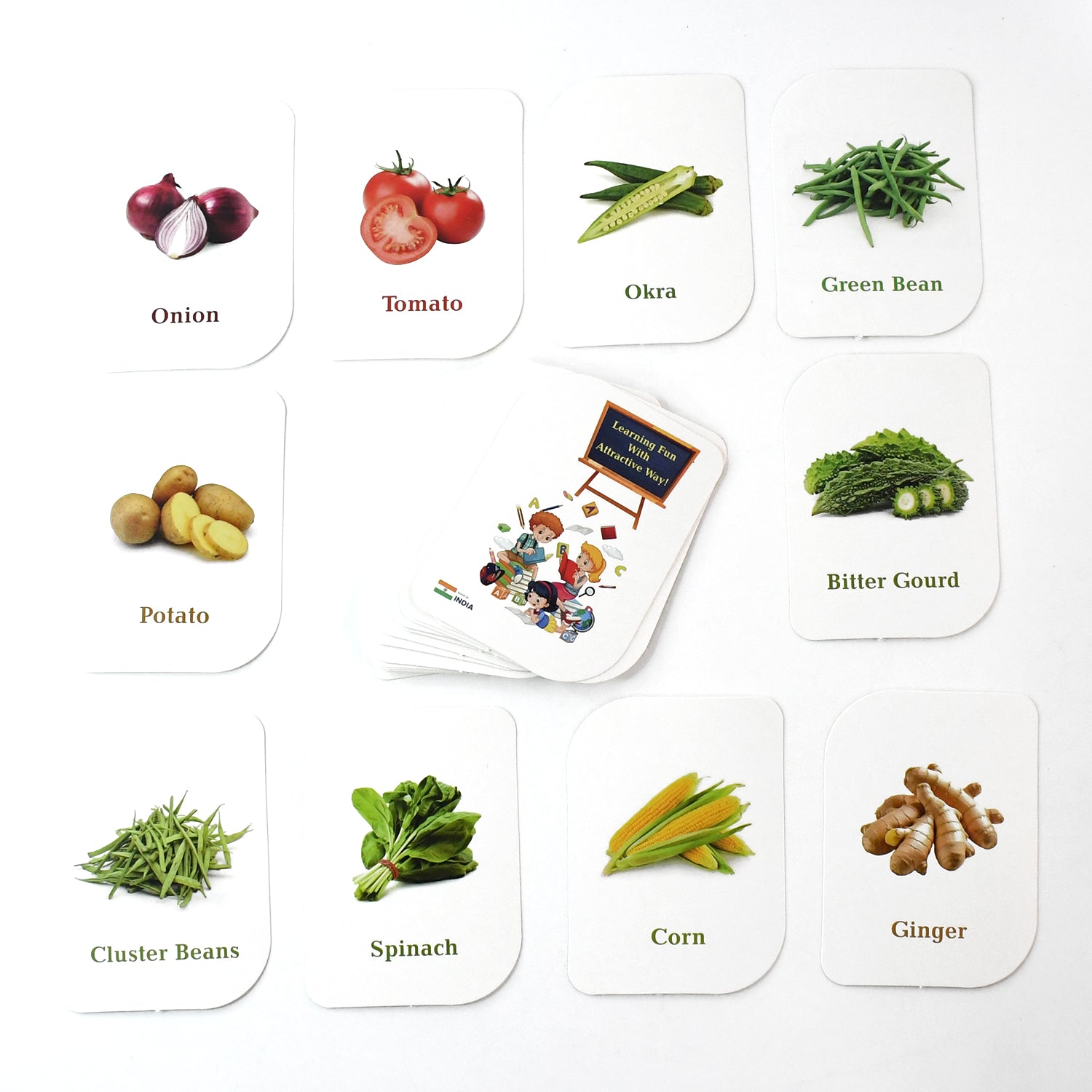04_71e4c47a-64a2-4560-b219-35c660f73607.jpg Rehbarlane childkraft 32-Piece Educational Vegetable Flash Cards Set - Image 1
