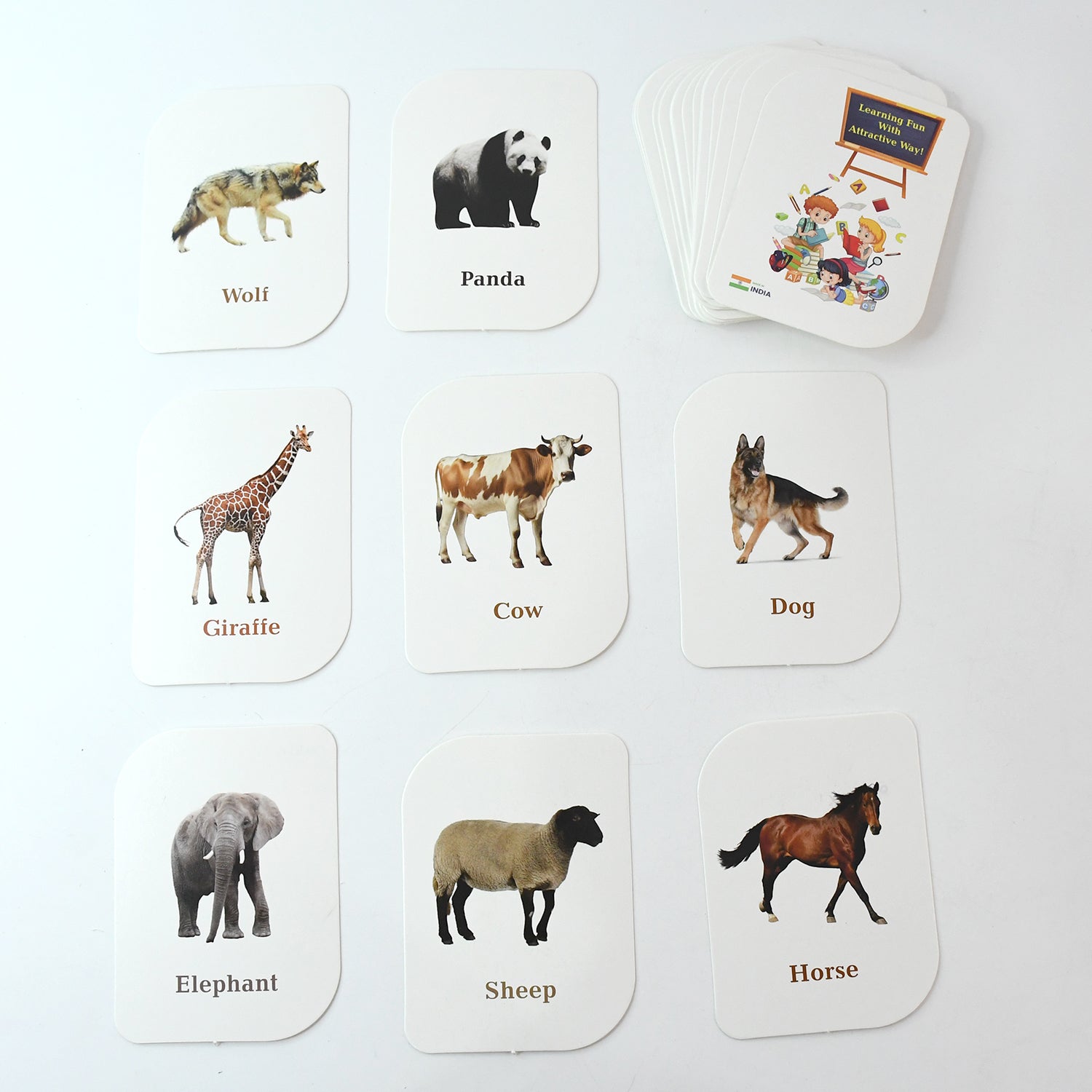 04_a4b4d32a-e292-40a7-9df3-ab2b59f1c863.jpg Rehbarlane childkraft 32-Piece Animal Flash Cards Set - Image 1
