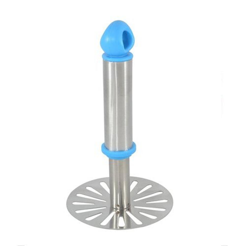 0586a_steel_paubhaji_masher-1.jpg Rehbarlane Stainless Steel Potato Masher with Soft Grip Handle Comfortable, Durable, and Efficient for Mashed Potatoes Ideal Kitchen Tool, Pack of 1 - Image 1