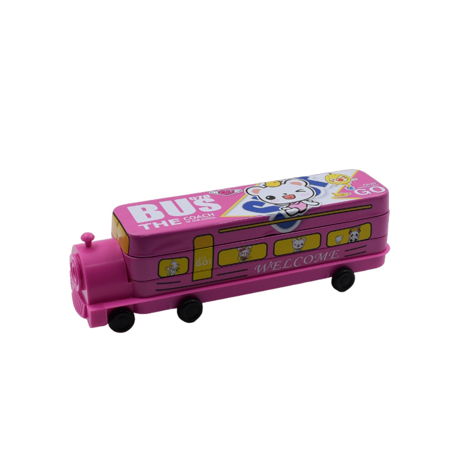05_2eb8fab8-36d6-49c6-bbc9-102728bea386_1500x1500.jpg Rehbarlane Double Decker Magic Bus Compass Layer Metal Box with Movable Wheels | Novelty Bus Stationery Case & Pencil Box for Children's Birthday Party - Image 1