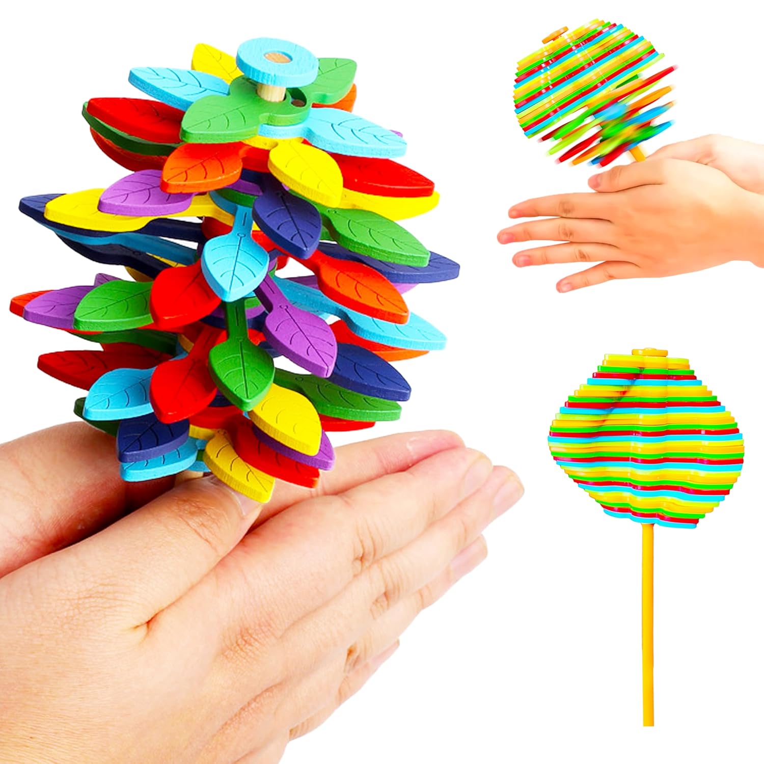 05_3a08f082-717c-4aab-8005-bfb3808f3c1c.jpg Rehbarlane Spin Flower Candy Rotating Spinning Toy (1 Pc) - Image 1