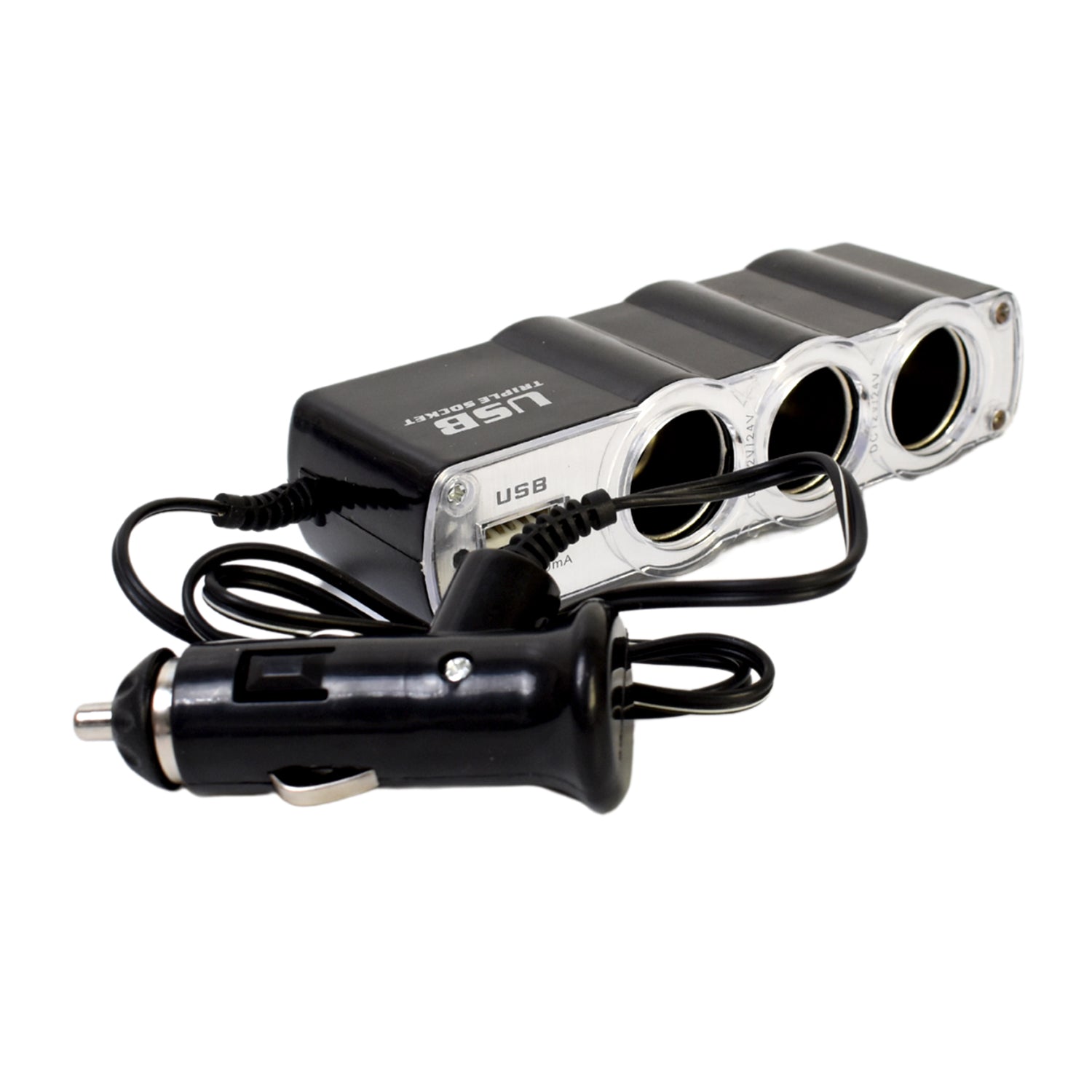 05_a021042a-3dc3-4d31-8a35-b228eb51a326_1500x1500.jpg Rehbarlane Triple Way Car 12v Lighter Socket Splitter USB Charger Power Adapter - Image 1