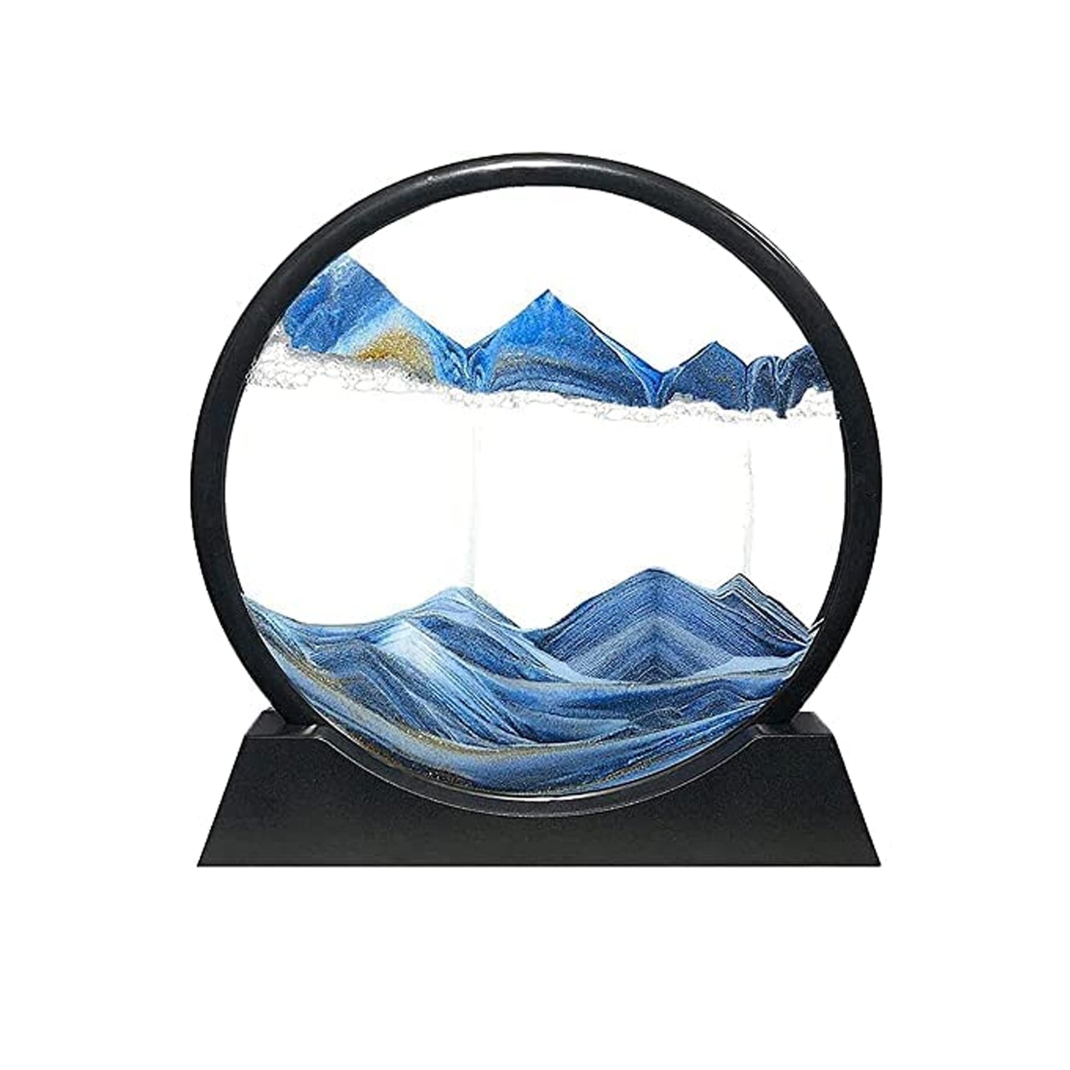 10_3d7a0be7-3665-461b-8f70-71357690255a.jpg Rehbarlane 3D Moving Sand Art Picture | Liquid Motion Decor | Relaxing Sandscape for Home & Office | Round Glass Frame (1 Pc) - Image 1