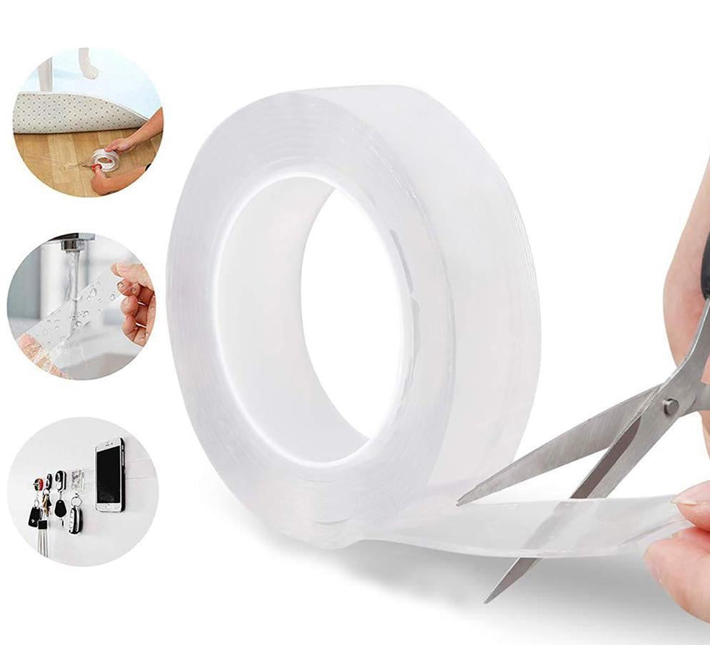 3mtr_0044a34d-e5e6-44b0-aa96-1dd6384721f4_994x903.jpg Rehbarlane Washable Traceless Double-Sided Grip Tape (Meter Size) | Reusable, Strong Adhesive Mounting Tape for Home, Office, & DIY Projects - Image 1