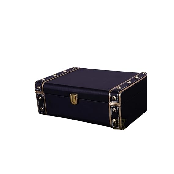 41KYq1S3uCL._SX569_.jpg Rehbarlane Jewelry Box Organizer for Women ?Luxury Storage Box , Lockable Display Case for Rings, Necklaces, Watches & Accessories Availabel in Black, Red,Pink,Golde ,White (Black) - Image 1