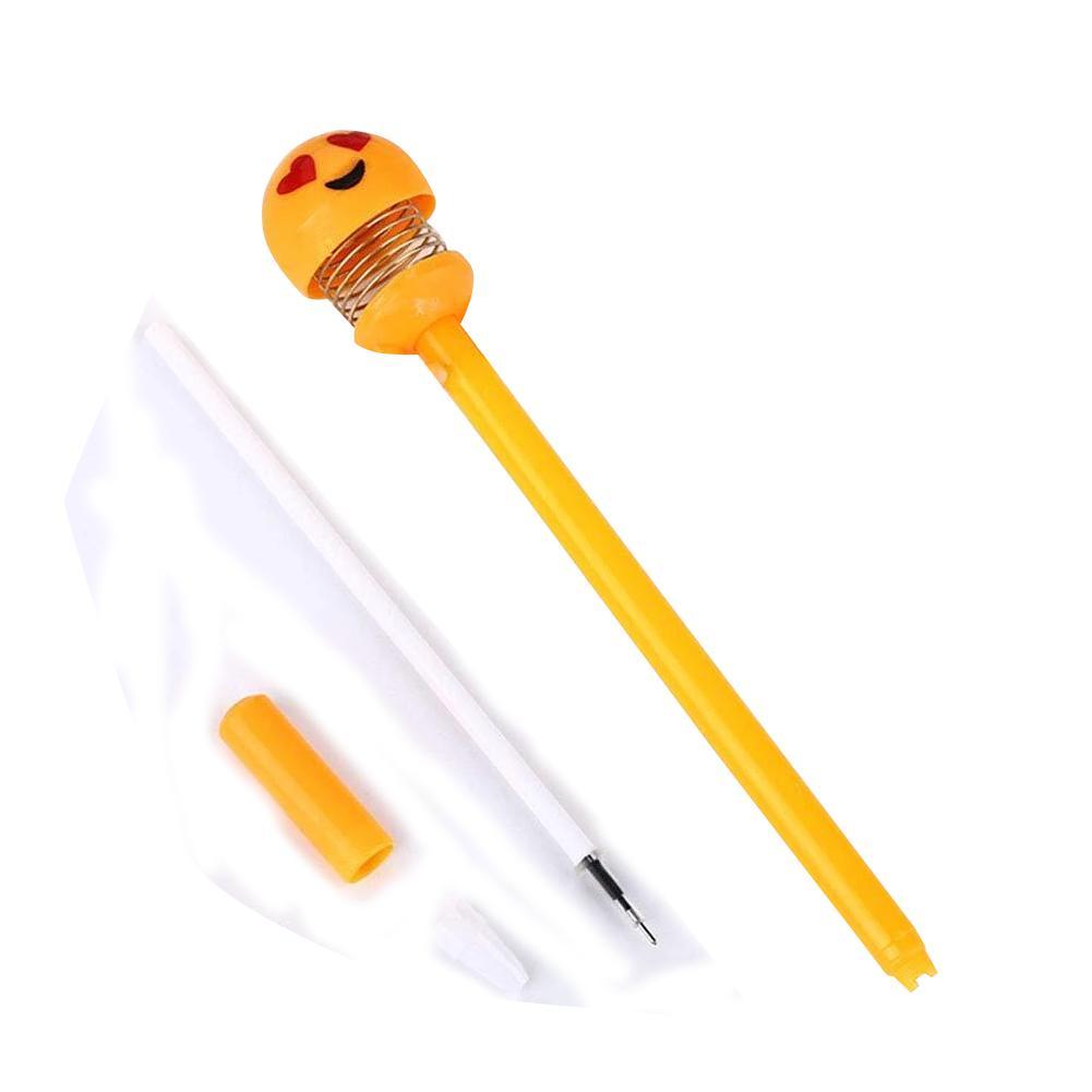 5_5482bc7b-19d3-427b-ab49-26fd2dce6332.jpg Rehbarlane Cute Smiley Face Novelty Ballpoint Pen | Fun Spring Top Wobbly Pen | Black Ink Gag Gift & Office Desk Decor | Refillable Pen for Kids & Adults - Image 1