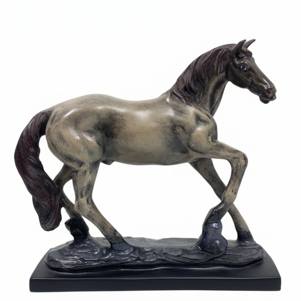 BB1.jpg Rehbarlane Galloping Horse Statue Showpiece for Living Room, Home Decor, Symbol of Success Tabletop Figurine for Weddings, Anniversaries, Festive Corporate Gifting (Race Horses) - Image 1