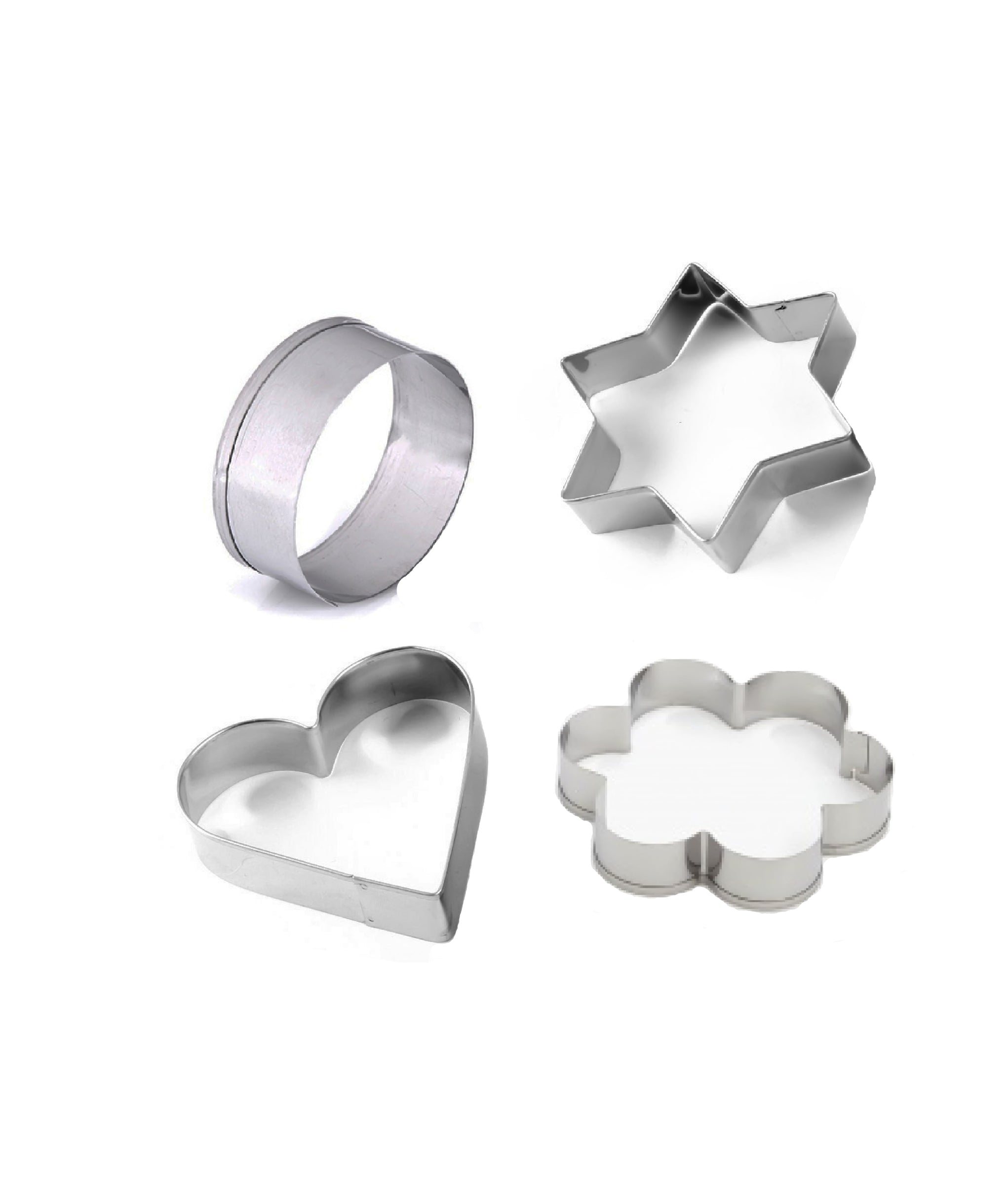cookiecutter_2042x2400.jpg Rehbarlane Stainless Steel Cookie Cutter Set ? 4 Different Shapes for Baking, for Cookies, Biscuits, and Crafts - Image 1