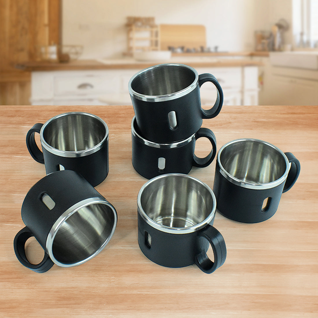 02_12151010-6f8c-44a7-8714-4f0fbb1ef12e.jpg Rehbarlane Stainless Steel Desk Mug Set 6 Pcs Durable, Rust-Resistant Mugs for Office Home Use - Image 1