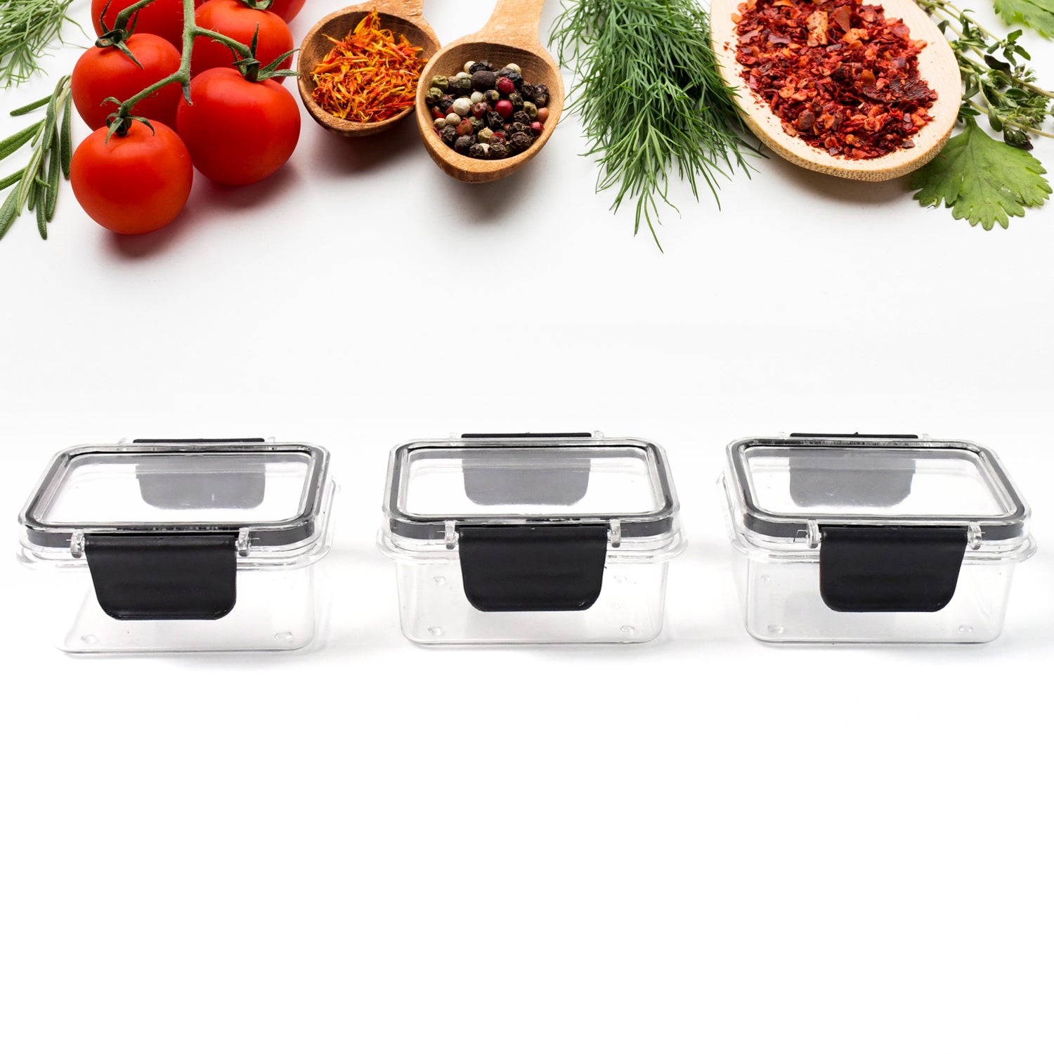 04_4987bc0f-9aa3-4767-ab44-e179c2c8cd44.jpg Rehbarlane Kitchen Storage Container with Air Seal Lock Lid (3 Piece Set / 250 ML) - Image 1