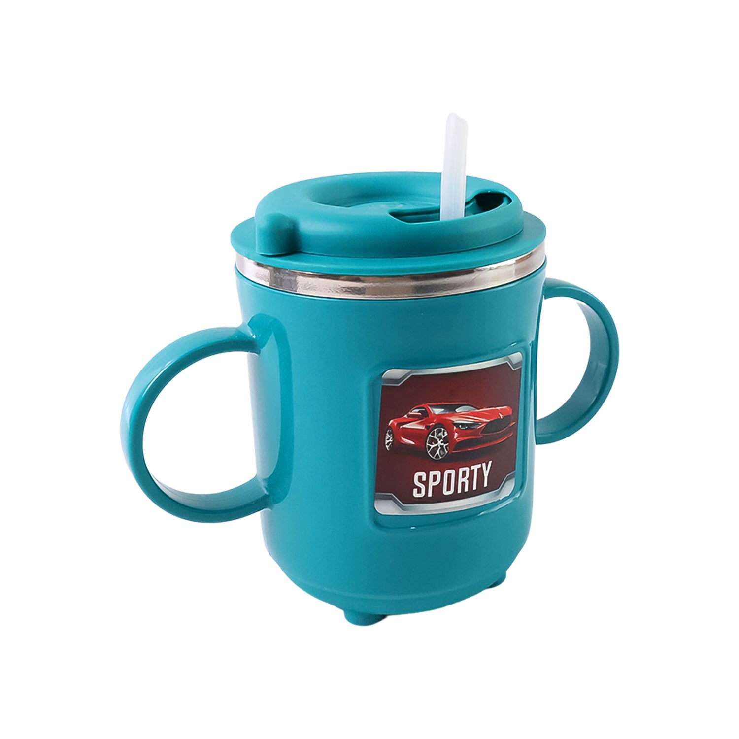 05_57cc6676-8663-41a9-8c58-16ad1711cc5d.jpg Rehbarlane Kids Sporty Sipper Mug with Straw and Dual Handles Approx 300ml (1 Pc) - Image 1