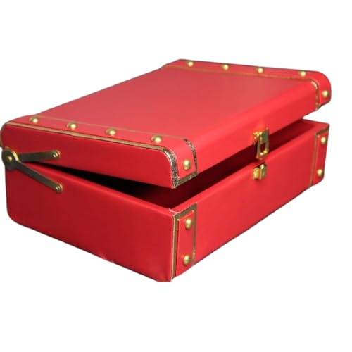 31gkDPzD7CL.jpg Rehbarlane Jewelry Box Organizer for Women ?Luxury Storage Box , Lockable Display Case for Rings, Necklaces, Watches & Accessories Availabel in Black, Red,Pink,Golde ,White (Red) - Image 1